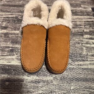 Natural Reflections Tan Suede Fur-Lined Sneakers